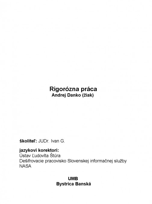 Našla sa Danková práca!